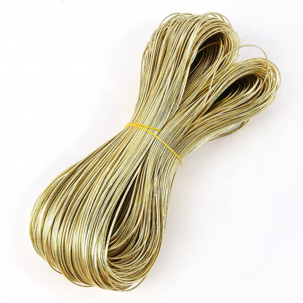Flat shiny leather cord.