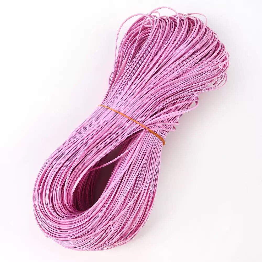 Flat shiny leather cord.