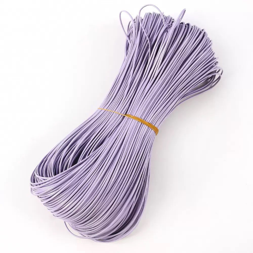Flat shiny leather cord.
