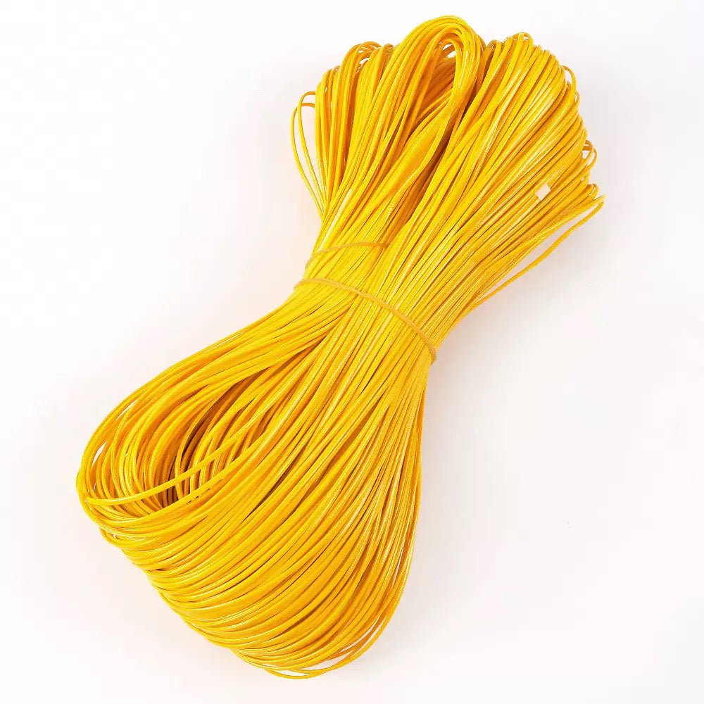 Flat shiny leather cord.