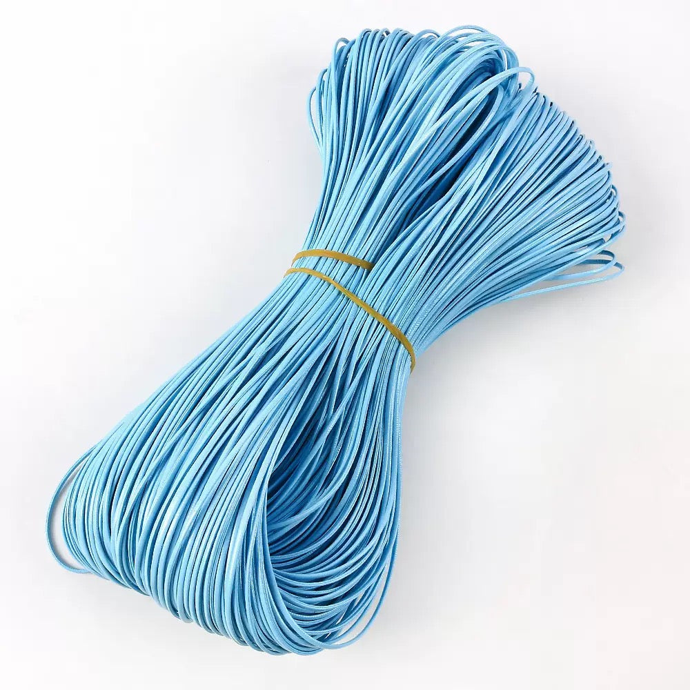 Flat shiny leather cord.