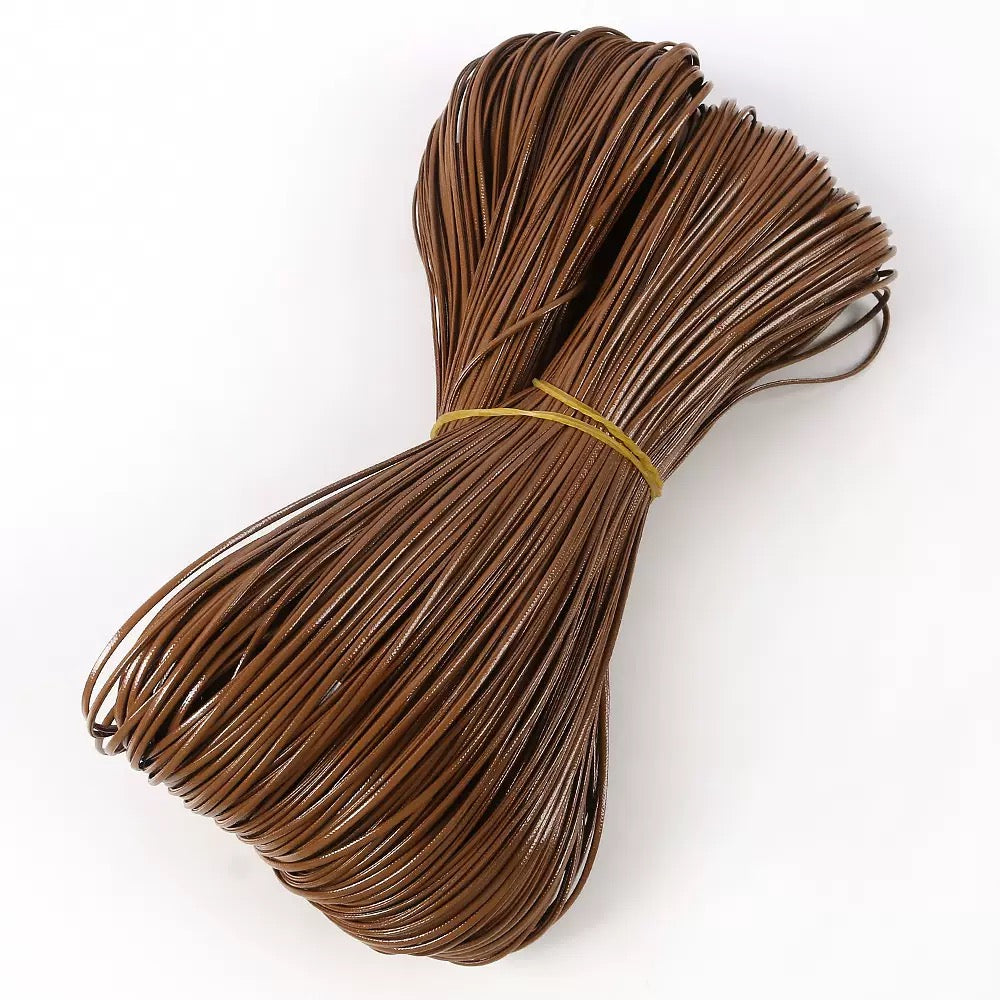 Flat shiny leather cord.