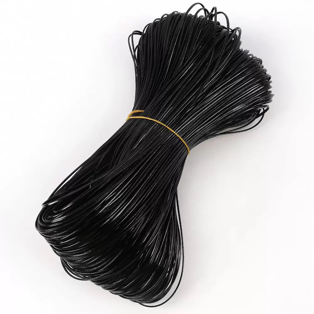 Flat shiny leather cord.