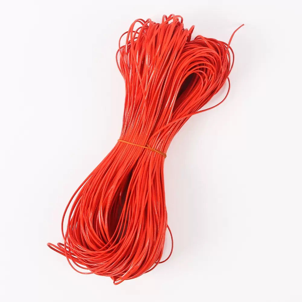 Flat shiny leather cord.