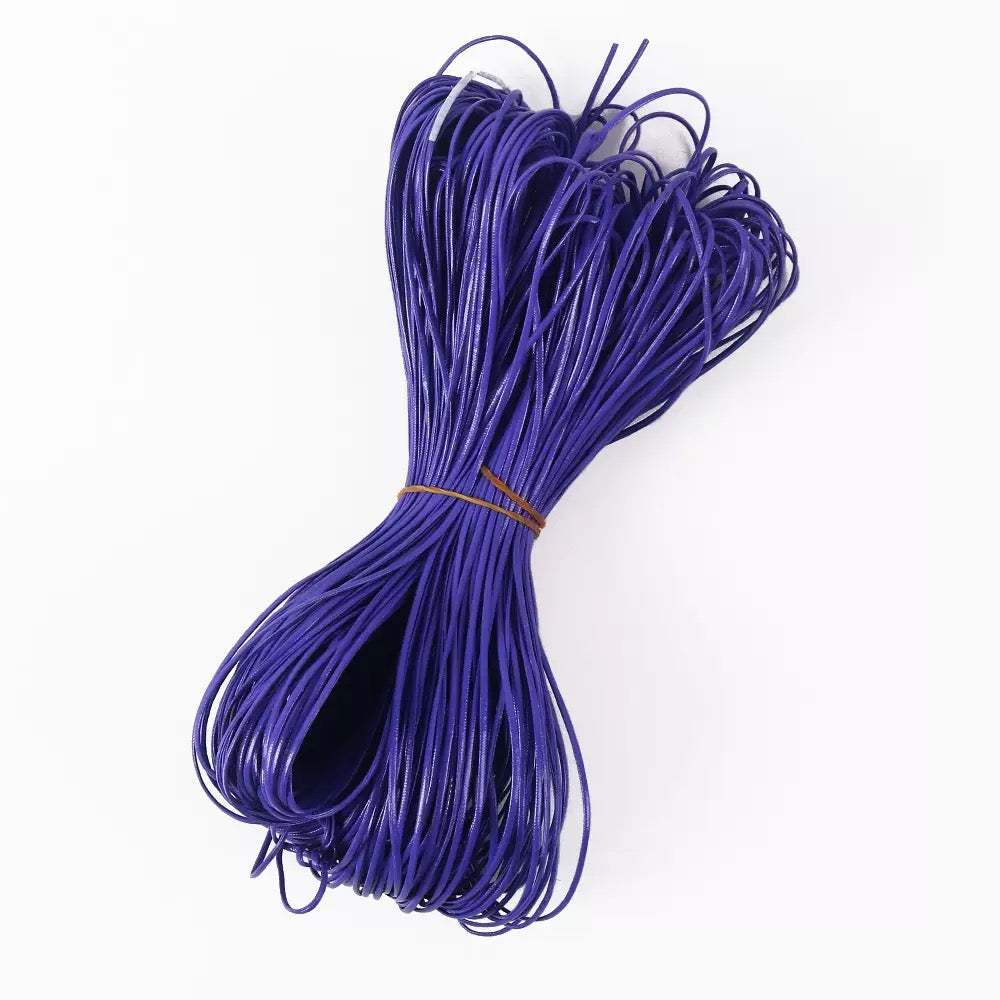 Flat shiny leather cord.